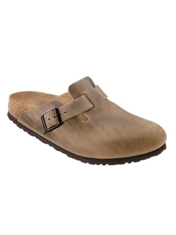 Birkenstock Skórzane chodaki "Boston" w kolorze beżowym