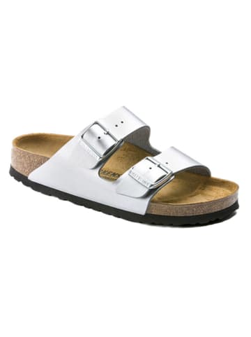 Birkenstock Pantoletten "Arizona" in Silber - Weite S