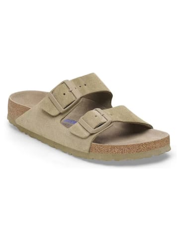 Birkenstock Leder-Pantoletten "Arizona" in Beige
