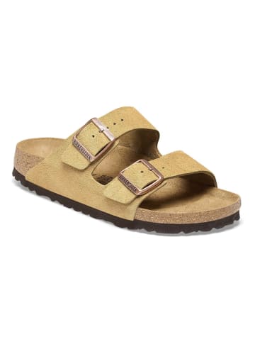 Birkenstock Leren slippers "Arizona" beige
