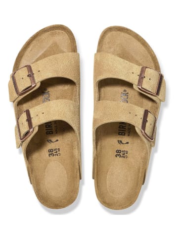 Birkenstock Skórzane klapki "Arizona" w kolorze beżowym