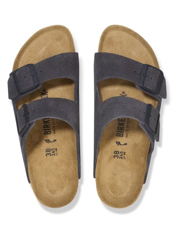 Birkenstock Skórzane klapki "Arizona" w kolorze antracytowym