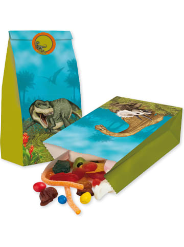 Lutz Mauder Partytüten "T-Rex" in Hellblau/ Grün - 8 Stück