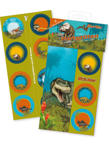 Lutz Mauder Partytüten "T-Rex" in Hellblau/ Grün - 8 Stück