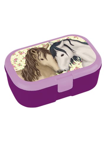 Lutz Mauder Brotdose "Pferdeköpfe" in Lila - (B)16,5 x (H)6,5 x (T)10,5 cm