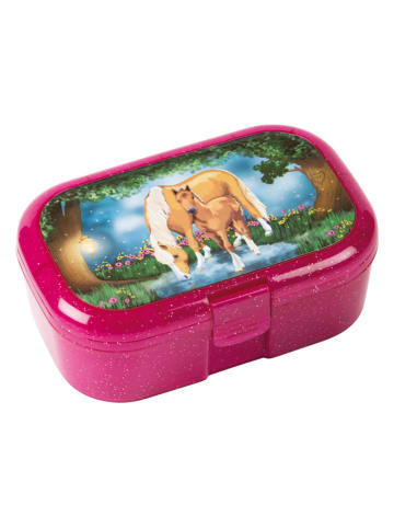 Lutz Mauder Brotdose "Pferdezauber" in Pink - (B)16,5 x (H)6,5 x (T)10,5 cm