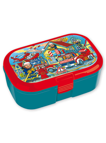 Lutz Mauder Lunchbox "Feuerwehr" in Rot/ Blau - (L)16,5 x (B)10,5 x (H)6,5 cm