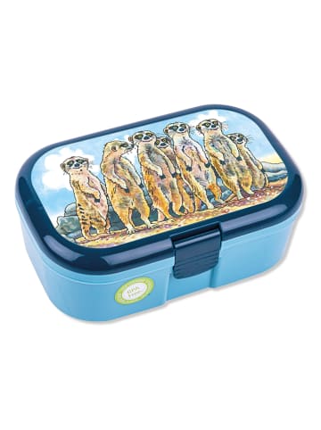Lutz Mauder Brotdose "Erdmännchen" in Blau - (L)16,5 x (B)10,5 x (H)6,5 cm