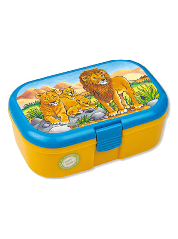 Lutz Mauder Brotdose "Löwen" in Gelb - (L)16,5 x (B)10,5 x (H)6,5 cm