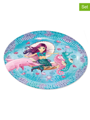 Lutz Mauder 8er-Set: Party-Teller "Coralie" in Hellblau/ Rosa