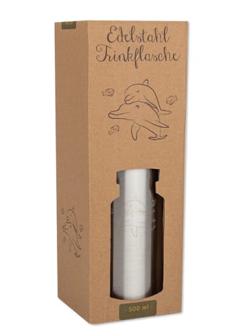 Lutz Mauder Edelstahl-Trinkflasche "Delfin" in Silber - 500 ml