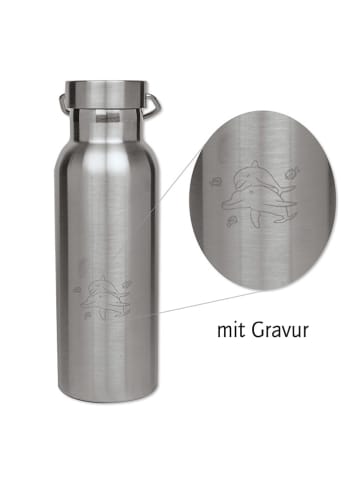 Lutz Mauder Edelstahl-Trinkflasche "Delfin" in Silber - 500 ml