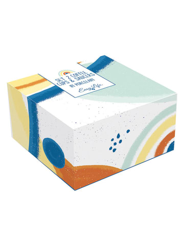 Easy Life Filiżanki (2 szt.) "Alegria" w kolorze białym ze wzorem - 110 ml