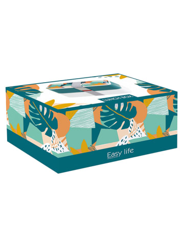 Easy Life Lunchbox "Abstract" wit/groen/meerkleurig