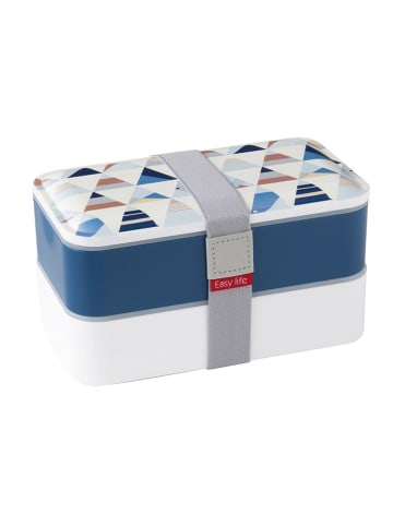 Easy Life Lunchbox "Geometric" in Weiß/ Dunkelblau/ Bunt