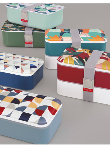 Easy Life Lunchbox "Geometric" in Weiß/ Dunkelblau/ Bunt