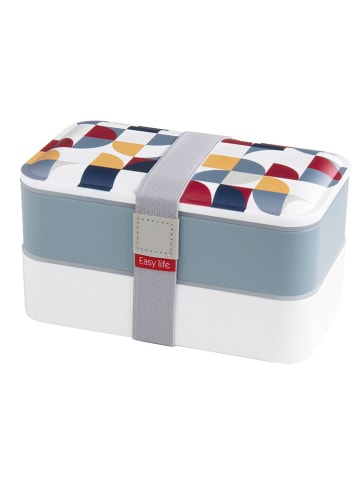 Easy Life Lunchbox "Geometric" in Weiß/ Grau/ Bunt