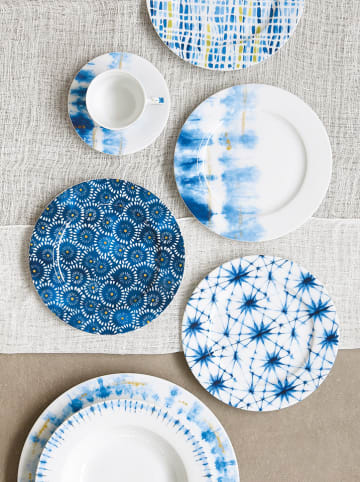 Easy Life Talerzyki deserowe (4 szt.) w kolorze biało-niebiesko-żółtym - Ø 19 cm