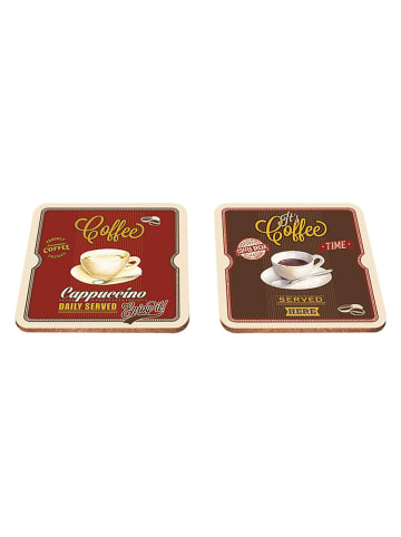 Easy Life 2-delige set: koppen ''Vintage Coffee'' bruin/lichtbruin - 250 ml