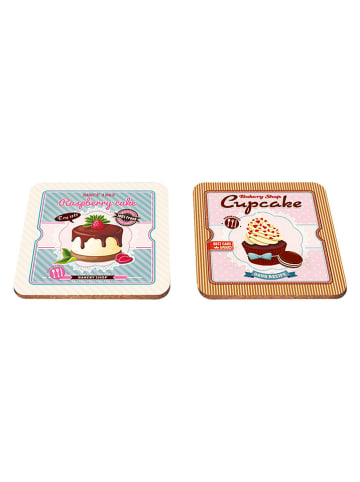 Easy Life 2-delige set: koppen ''Cupcakes'' meerkleurig - 250 ml
