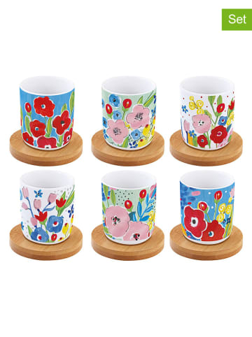 Easy Life Kubki (6 szt.) "En Plein Air" ze wzorem do kawy - 110 ml