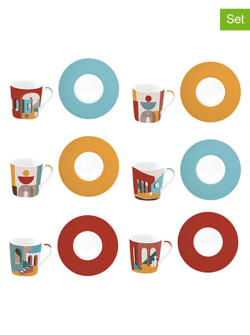 Easy Life Filiżanki (6 szt.) "Illusion" ze wzorem do kawy - 100 ml