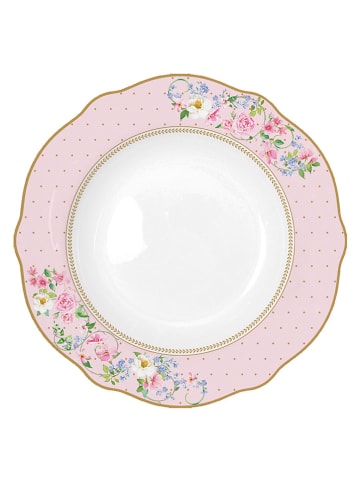 Easy Life 6er-Set: Suppenteller ''Garden Joy'' in Rosa/ Weiß/ Bunt - Ø 23 cm