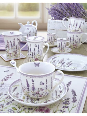 Easy Life Talerzyk deserowy "Lavender Field" w kolorze biało-fioletowym - Ø 20 cm