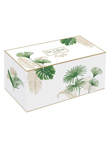 Easy Life 2-delige set: koppen ''Exotique'' wit/groen - 300 ml