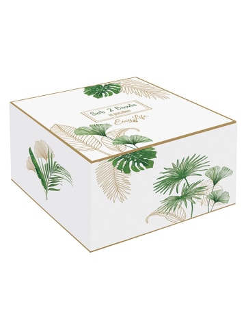 Easy Life 2er-Set: Schalen ''Exotique'' in Weiß/ Grün - Ø 12 cm