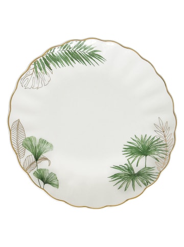 Easy Life 4-delige set: dessertborden ''Exotique'' wit/groen - Ø 19 cm