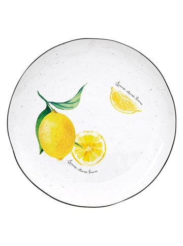 Easy Life 4er-Set: Speiseteller ''Amalfi'' in Weiß/ Gelb - Ø 26 cm