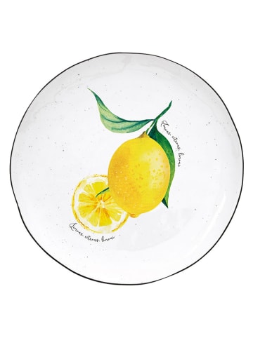 Easy Life 4-delige set: dessertborden ''Amalfi'' wit/geel - Ø 21 cm