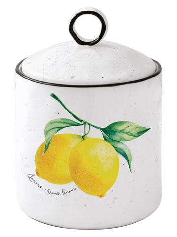 Easy Life Pojemniki (2 szt.) "Amalfi" w kolorze biało-żółtym - wys. 15,5 x Ø 10,5 cm