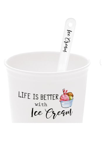 Easy Life 2er-Set: Eisbecher ''Kitchen Elements'' in Weiß/ Schwarz - Ø 8,5 cm