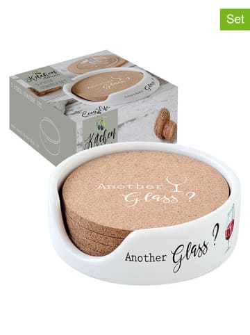 Easy Life 4er-Set: Untersetzer ''Kitchen Elements'' in Hellbraun - Ø 12 cm