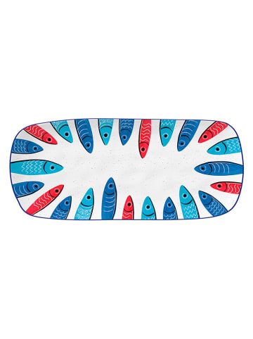 Easy Life Serveerplateau ''Sardine's Party'' wit/blauw/rood - (L)40 x (B)17,5 cm