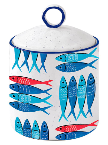 Easy Life 2-delige set: voorraadpotten ''Sar. P.'' wit/blauw/rood - (H)15,5 x Ø 10,5 cm