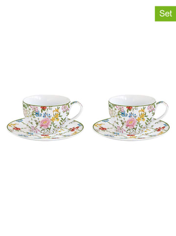 Easy Life 2-delige set: koppen ''Garden Dreams'' wit/meerkleurig - 110 ml