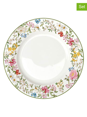 Easy Life Talerze obiadowe (6 szt.) w kolorze białym ze wzorem - Ø 26,5 cm