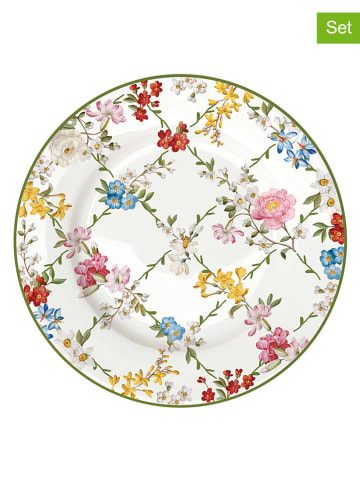 Easy Life 6er-Set: Dessertteller ''Garden Dreams'' in Weiß/ Bunt - Ø 19 cm