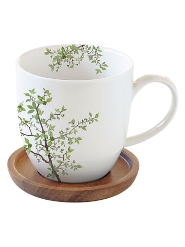 Easy Life Tasse ''Natura'' in Weiß/ Grün/ Braun - 350 ml
