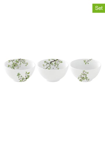 Easy Life 3er-Set: Schalen ''Natura'' in Weiß/ Grün - Ø 9,5 cm