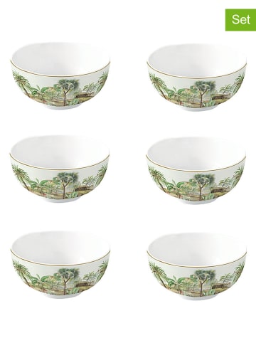 Easy Life 6er-Set: Schalen ''Ceylon'' in Beige/ Grün - Ø 12 cm