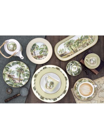 Easy Life 6er-Set: Dessertteller ''Ceylon'' in Beige/ Grün - Ø 19 cm