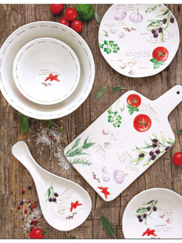 Easy Life Schneidebrett ''Home & Kitchen'' in Weiß/ Bunt - (L)34,5 x (B)18 cm