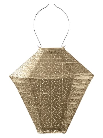 Lumiz Lampion solarny LED "Sashiko Diamond" w kolorze złotym - wys. 28 x Ø 28 cm