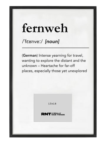 The Wild Hug Bilderrahmen "Fernweh" in Schwarz/ Weiß - (L)40 x (B)30 x (H)40 cm