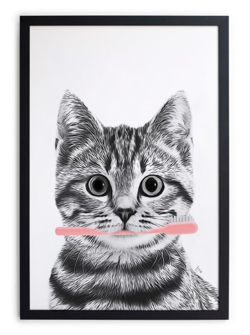 Folkifreckles Druk artystyczny "Cat Bath" w ramce - 30 x 40 cm