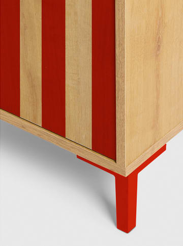 Folkifreckles Kleiderschrank "Alva" in Hellbraun/ Rot - (B)75 x (H)164,5 x (T)45 cm